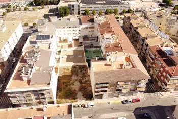 Vista aérea de una de las parcelas en la calle Zurbarán | Ayuntamiento de Petrer.