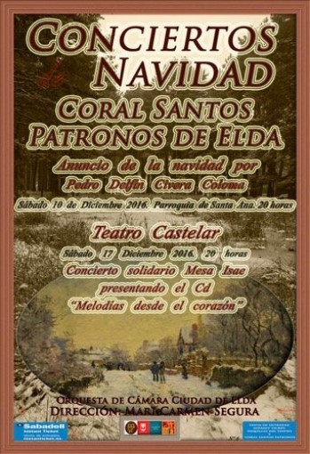 Nuevos conciertos de Navidad de la Coral Santos Patronos con Pedro Civera como pregonero