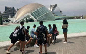 Imagen de los escolares en Valencia.