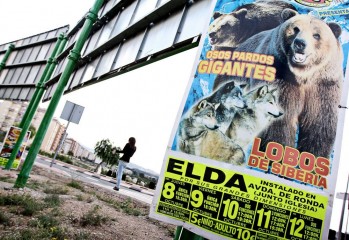 Imagen de archivo de un anuncio de un circo con animales en Elda | Jesús Cruces.