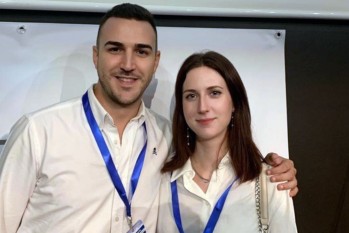 La eldense Claudia Alberola con el nuevo presidente Jaime Pérez.