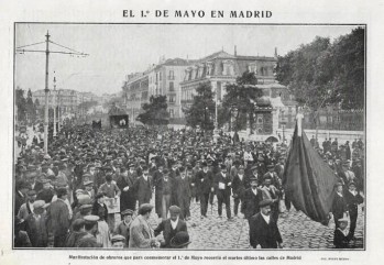 Manifestación obrera del 1 de mayo en Madrid. Año 1906.