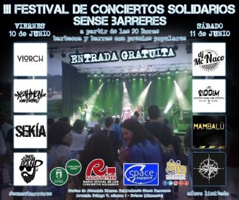 Sense Barreres acogerá este fin de semana su 3º Festival de Conciertos Solidarios