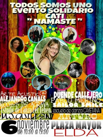  La asociación Namasté organiza un acto en la Plaza Mayor a favor de Cati Saborido que padece ELA