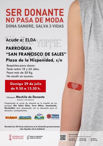 Donación de sangre en la parroquia San Francisco de Sales el domingo