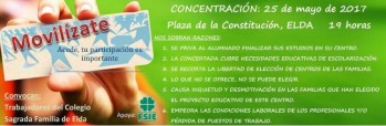 Concentración contra el cierre de una línea de bachillerato en Sagrada Familia