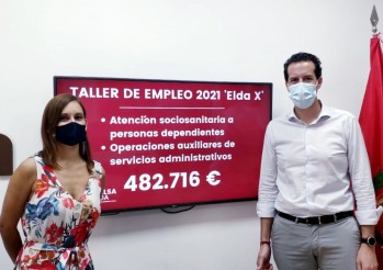 Silvia Ibáñez, edil de Fomento Económico y Empleo con Rubén Alfaro. y Rubén Alfaro, alcalde la ciudad de Elda