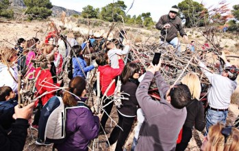 La Mayordomía ha reunido la leña con la ayuda de los eldenses | Jesús Cruces.