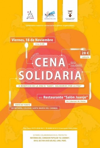 Cena benéfica a favor de la ONG Karit con una gran rifa