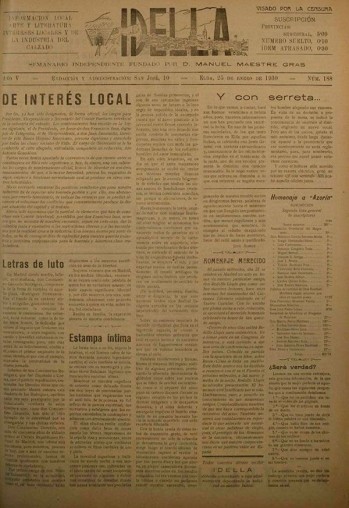 Idella nº 188 - Año 1930