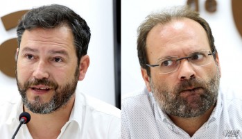 Muñoz y Vicente han protagonizado esta mañana un cruce de acusaciones ante la obra de Santa Infancia | Jesús Cruces.