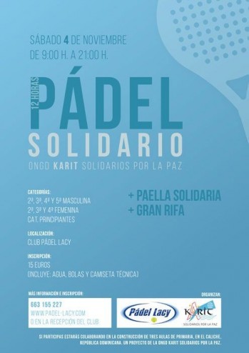 La ONG'D Karit organiza un torneo de padel solidario