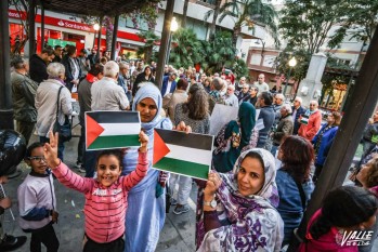Imagen de una concentración en apoyo a Palestina | Archivo Valle de Elda J.C.