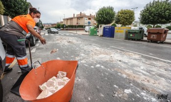 Los restos estaban sobre la calzada |  J.C.