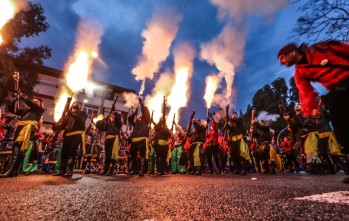 Imagen del acto de arcabucería del pasado Fin de Semana Festero. 