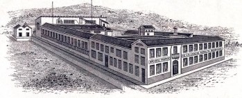 Moderna fábrica de calzado de Rodolfo Guarinos Vera, en 1919, creada en 1902 y situada en el final de la actual calle Purísima, en la zona conocida como 