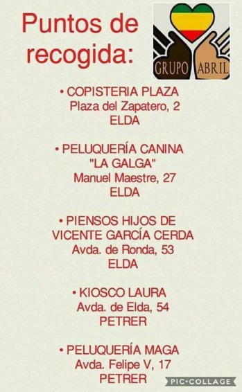 El Grupo Abril necesita productos de alimentación e higiene para las personas más necesitadas de Elda y Petrer