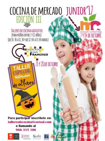 Pequeños cocineros en los mercados de Elda