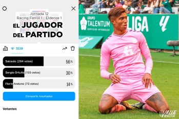 Eddie Salcedo fue el autor del gol ante el Racing Ferrol. 