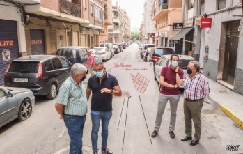 El alcalde Rubén Alfaro, el edil de Obras, José Antonio Amat, el ingeniero de la Oficina de Proyectos, Francisco Bellot, y el ingeniero civil, Sergio Torregrosa