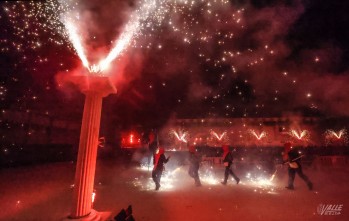 Imagen de archivo de los correfocs en Elda. 