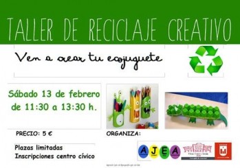 Una asociación juvenil organiza un Taller de Reciclaje Creativo para niños
