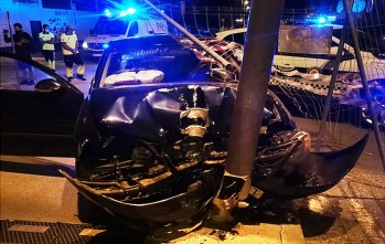 Aparatoso accidente en el barrio San Rafael de Petrer