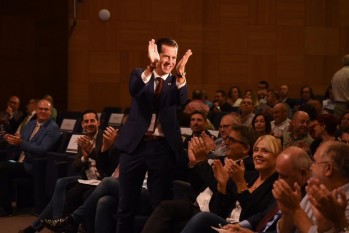 Alfaro durante la gala en el que le han reelegido presidente de la FVMP.