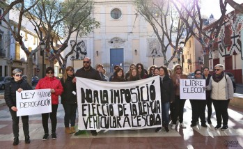 Cerca de una treintena de padres se han concentrado hoy | Jesús Cruces.