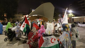 Imagen de la manifestación que ha reunido a un centenar de personas.