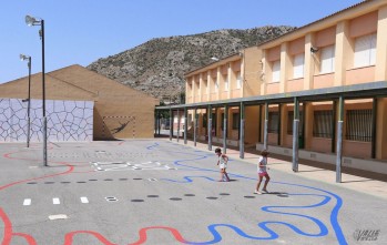 Imagen de archivo del patio del Miguel Servet.