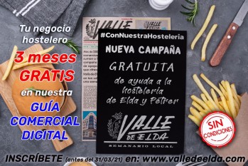 Valle de Elda promueve una campaña de publicidad gratuita para apoyar la hostelería