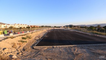 Continúan las obras en el solar para acoger las aulas prefabricadas del IES Azorín