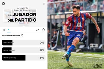 Iván Chapela, elegido mejor jugador ante el Eibar