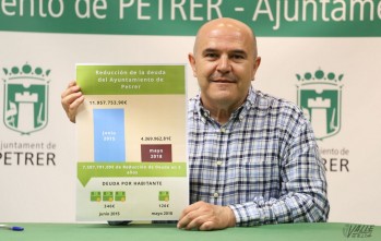 La deuda de Petrer se reduce de 346 a 126 euros por habitante en tres años