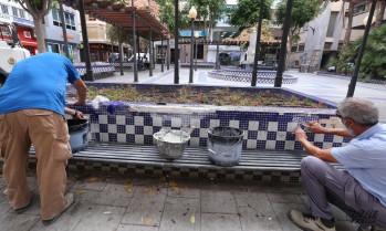 Imagen de la actuación en la plaza Sagasta.