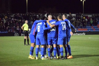  El Eldense celebra la victoria que obtuvo ante la UD Logroñés | Sergio Navarro.