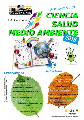 El IES Valle de Elda celebra su 15ª Semana de la Ciencia, la Salud y el Medio Ambiente