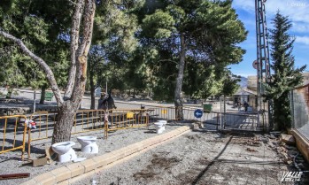 Las obras ya han comenzado en el jardín.