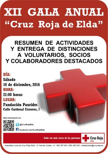 Cruz Roja premia la solidaridad eldense en su 12ª Gala Anual