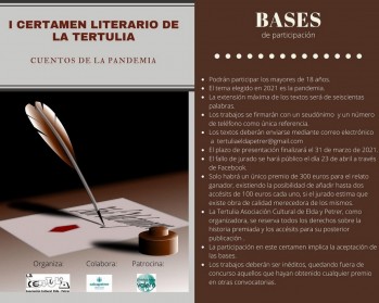 El 1º Certamen Literario de La Tertulia estará dedicado a la pandemia