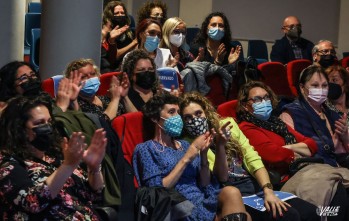 Algunas de las jugadoras que estuvieron presentes durante la visualización | J.C.